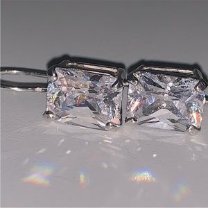 Silpada RARE HTF Sterling CZ French Wire Earrings